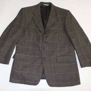Palm Beach Men's Houndstooth Sport Coat Size 44 Regular Brown 100% Wool Blazer R